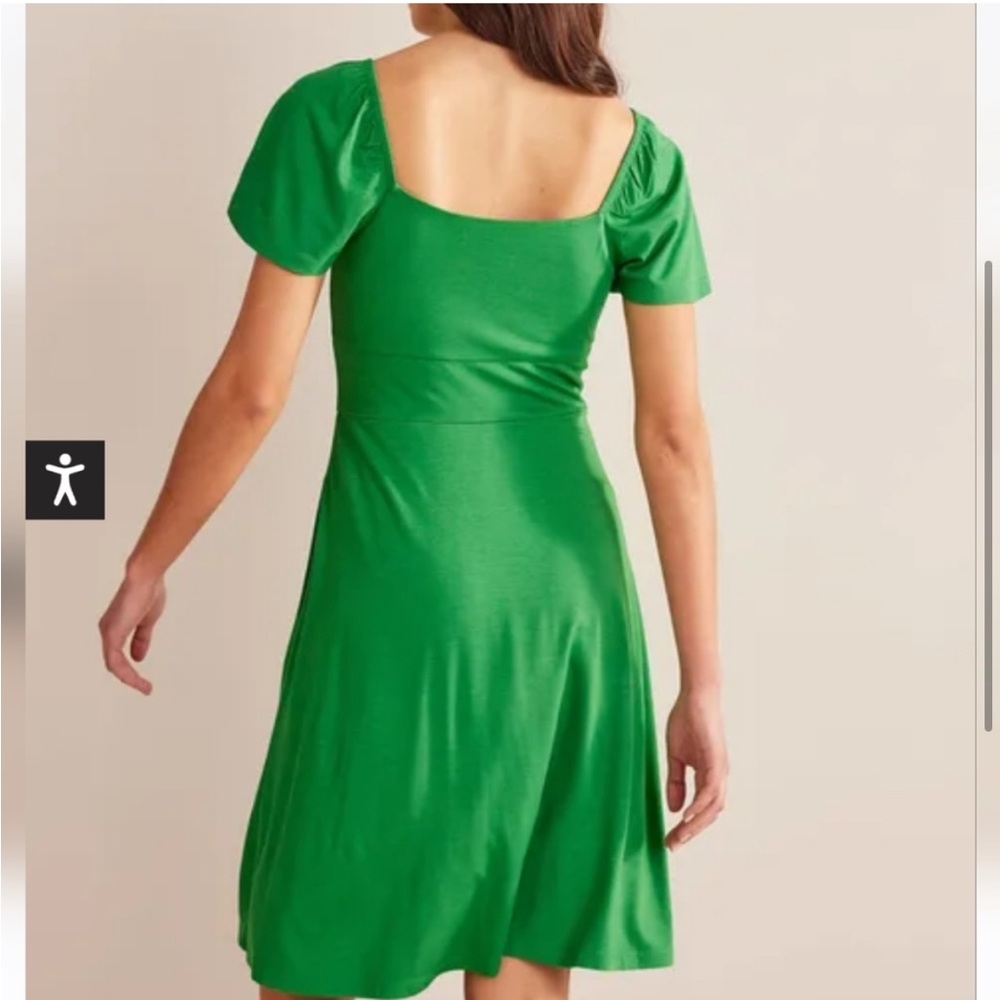 EUC boden square neck jersey mini dress green 4 small 2024 current tag - Picture 3 of 12